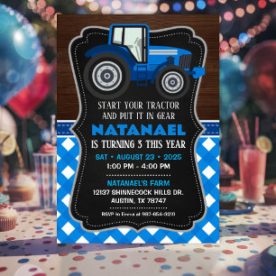 Tractor Invitation for Farm Birthday Party