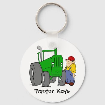 Tractor Keys Keychain by bubbasbunkhouse at Zazzle