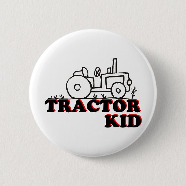Tractor Kid Pinback Button (Front)