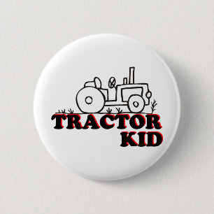 Tractor Kid Pinback Button