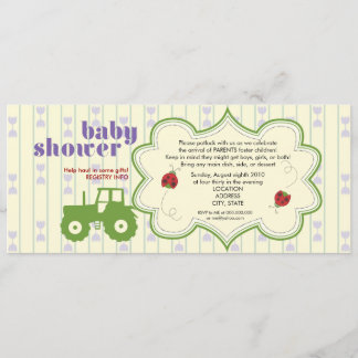 Tractor/Ladybug Baby Shower Invitation