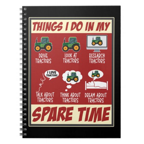 Tractor Lover Funny Farmer Tractors Notebook