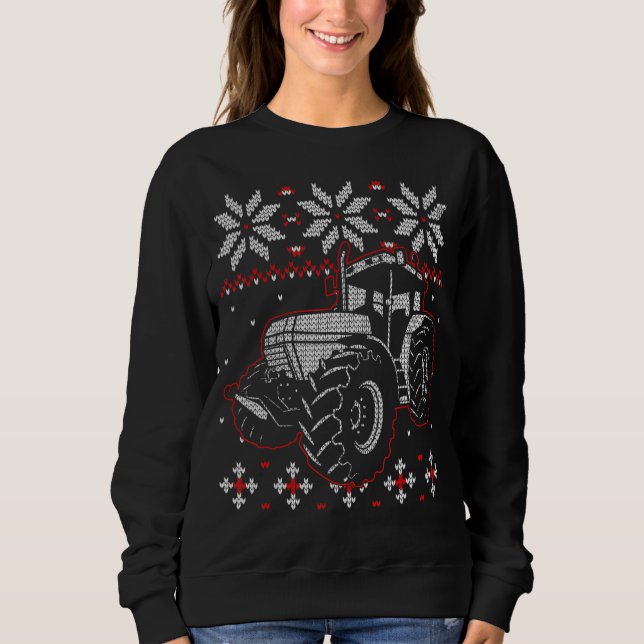 Tractor Lover Ugly Christmas Sweater Farmer Farmin (Front)