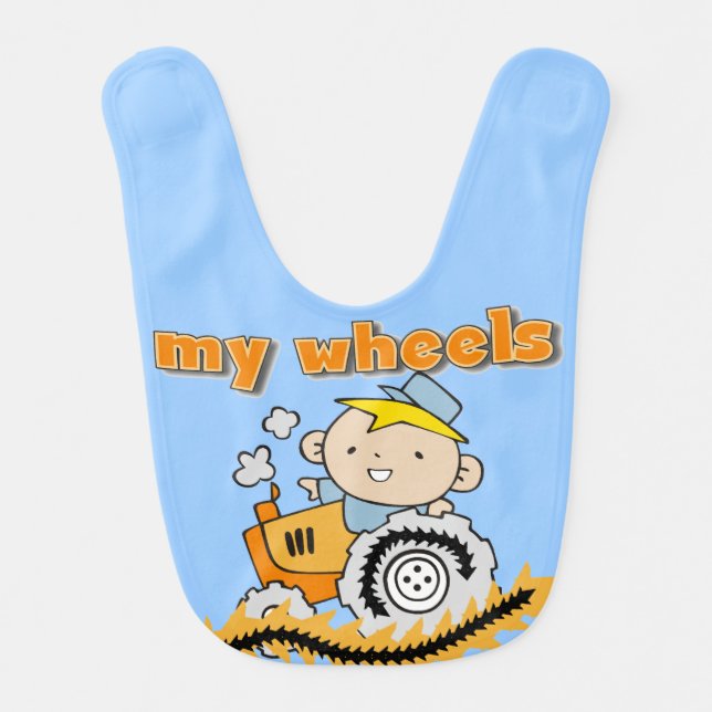 Tractor My Wheels Bib (Front)