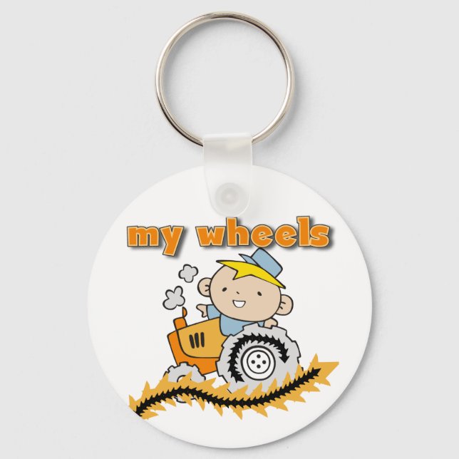 Tractor My Wheels Tshirts and Gifts Keychain (Front)