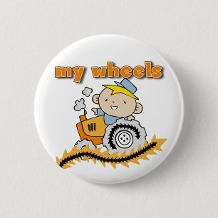 Tractor My Wheels Tshirts and Gifts Pinback Button