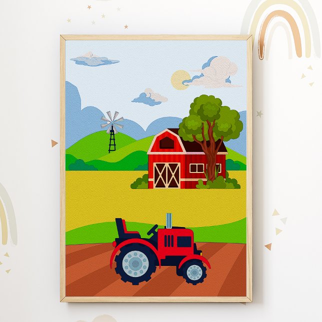 Tractor Nursery Poster Print Kids Room Decor (Creator Uploaded)