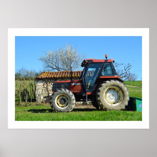 Tractor on a farm in France Poster