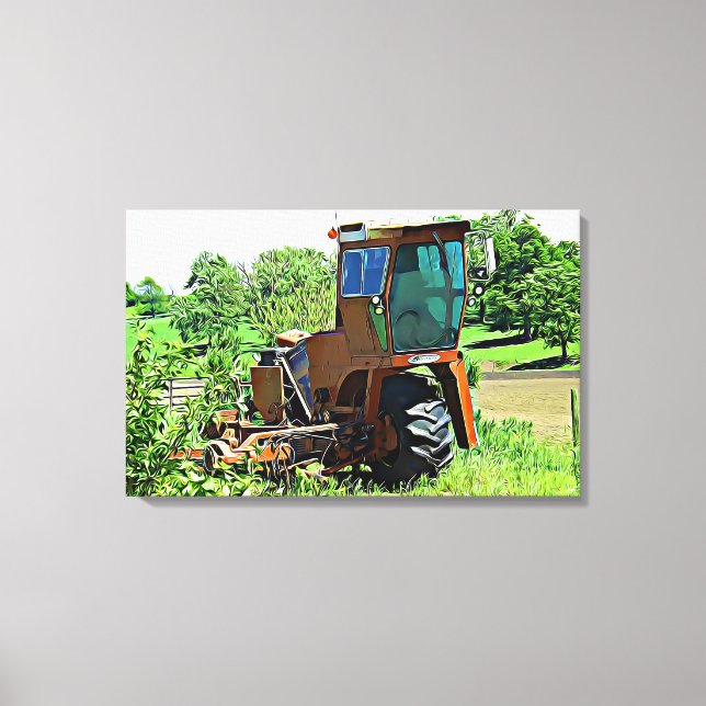Tractor on a Farm Photography Wall Art (Front)