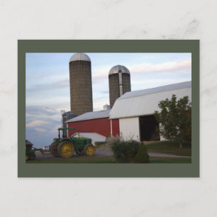 Tractor on Farm Postcard