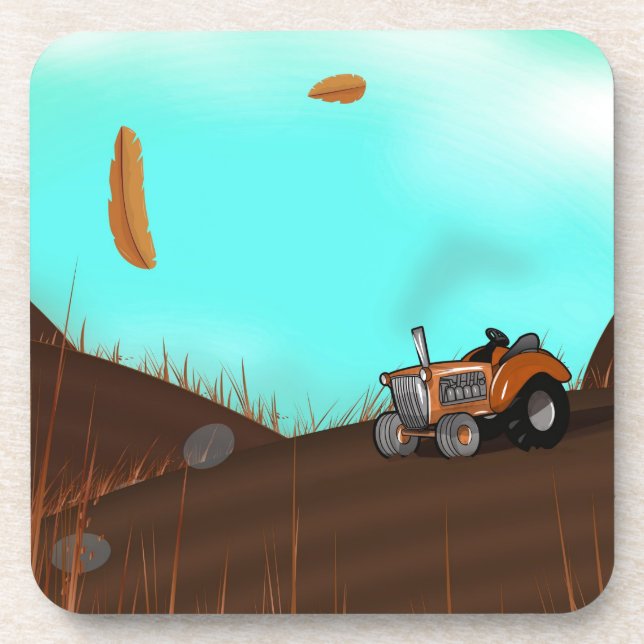Tractor on the Farm Beverage Coaster (Front)