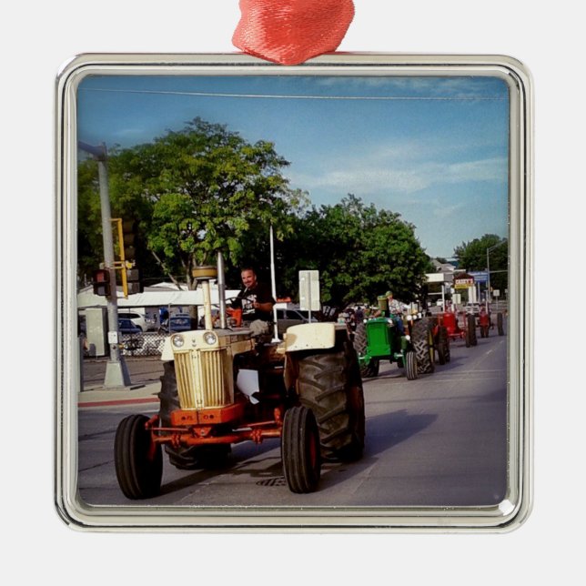Tractor Parade in Washington, Iowa Metal Ornament (Front)
