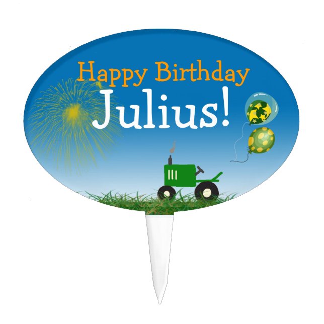 Tractor Party Cake Decoration Cake Topper (Front)