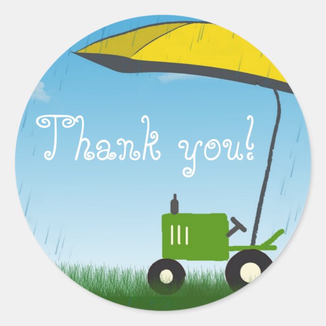 Tractor Party Favor Bag Sticker (Front)