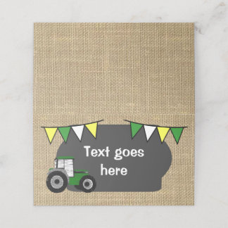 Tractor Party Food Tents, Tractor Place Card