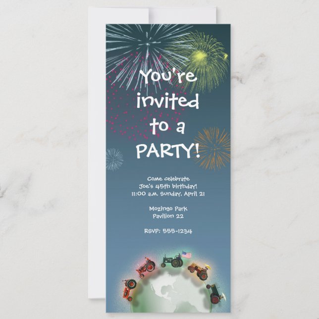 Tractor Party Invitation (Front)