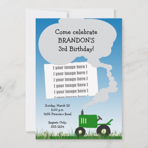 Tractor Party Invitation: Green Tractor, Add Your 