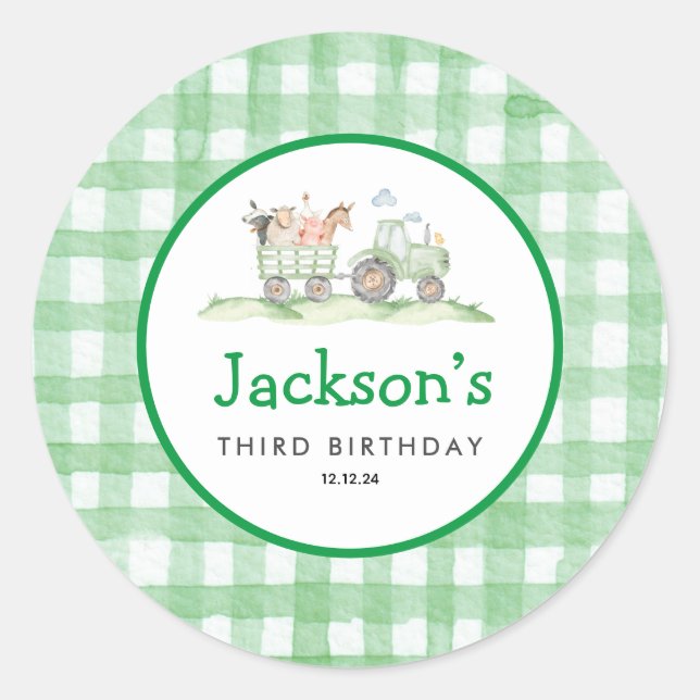 Tractor Party Stickers (Front)