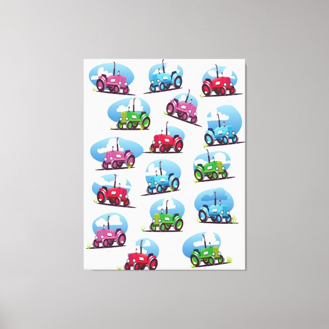Tractor Pattern Canvas Print (Front)