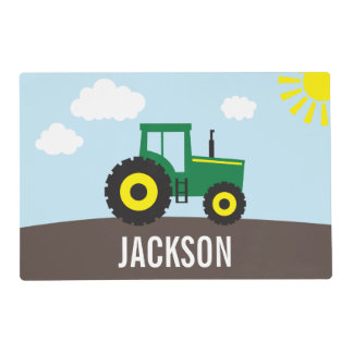 Tractor Personalized Placemat for Kids