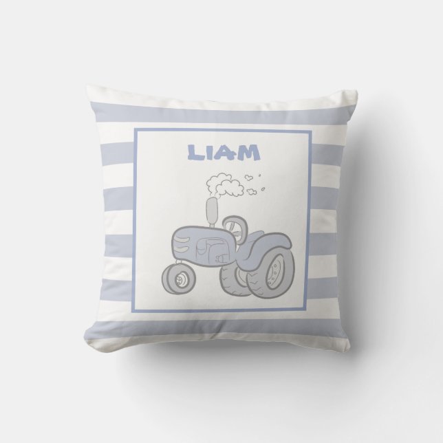 Tractor Pillow Blue (Front)
