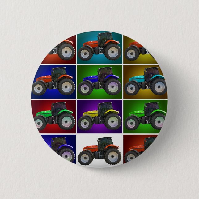tractor pinback button (Front)