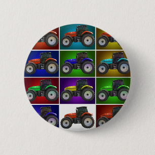 tractor pinback button