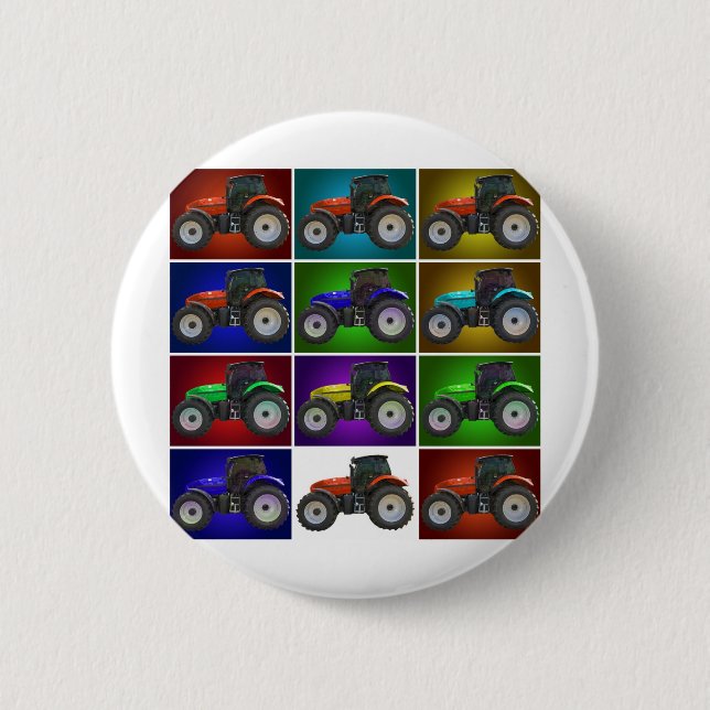 tractor pinback button (Front)