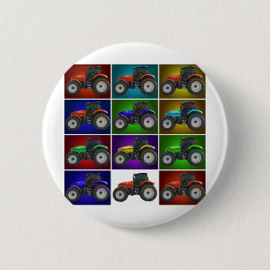 tractor pinback button