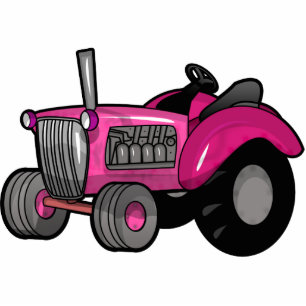 Tractor - Pink Statuette