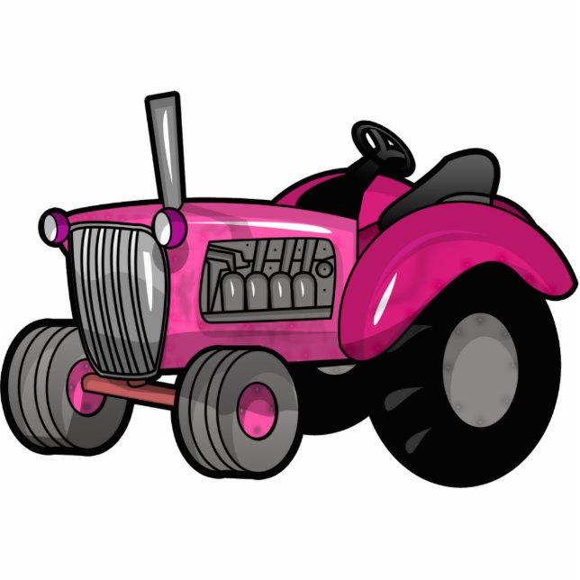 Tractor - Pink Statuette (Front)