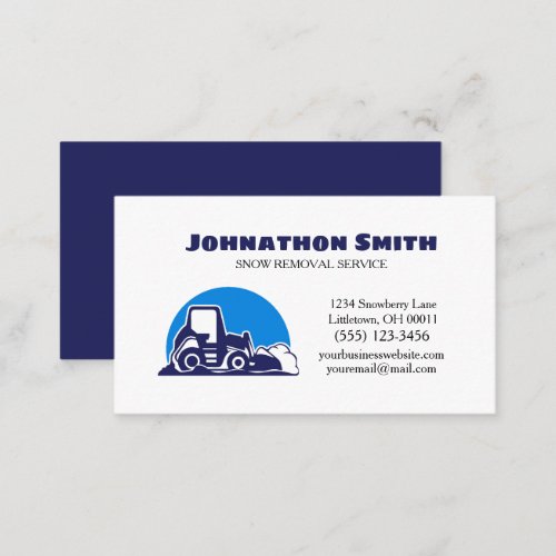 Tractor Plow Snow Removal Service  Business Card