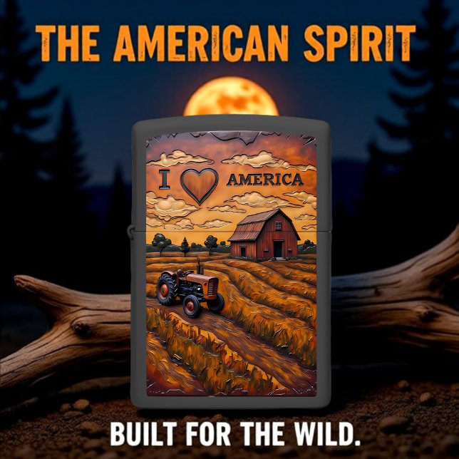 Tractor Puffy Clouds Heart Farm Zippo Lighter (Creator Uploaded)