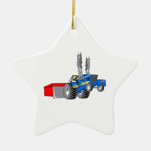 TRACTOR PULL CERAMIC ORNAMENT