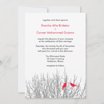 Tractor Red Winter Theme Wedding Template by Kullaz at Zazzle