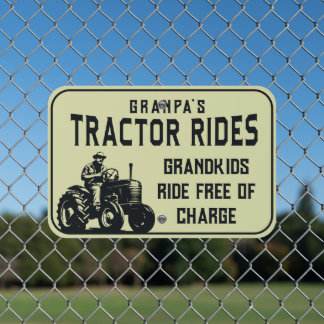 Tractor Ride Sign, Custom Tractor Gift, Grandpas Metal Sign