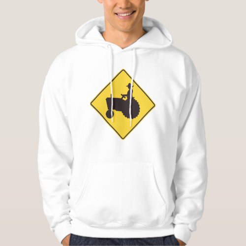 Tractor Road Sign Mens Hoodie