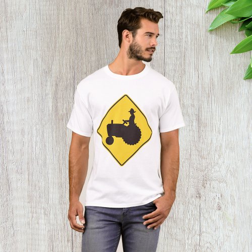 Tractor Road Sign Mens T_Shirt