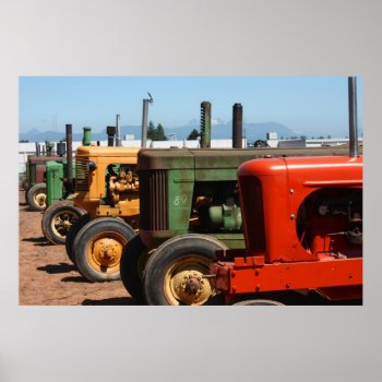Tractor Row Poster by iiphotoArt at Zazzle