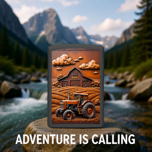 Tractor Rustic Barn Harvest Clouds Zippo Lighter