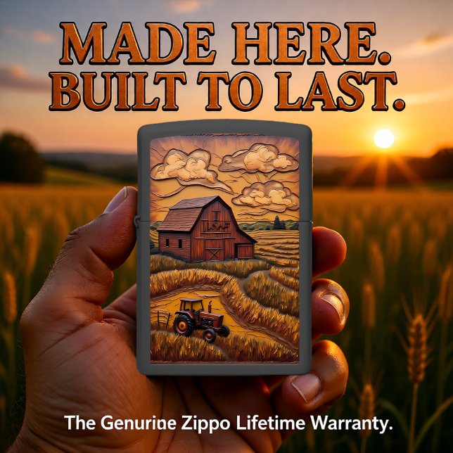 Tractor Rustic Barn Winding Fields Zippo Lighter (Creator Uploaded)