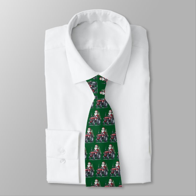 Tractor Santa Neck Tie (Tied)