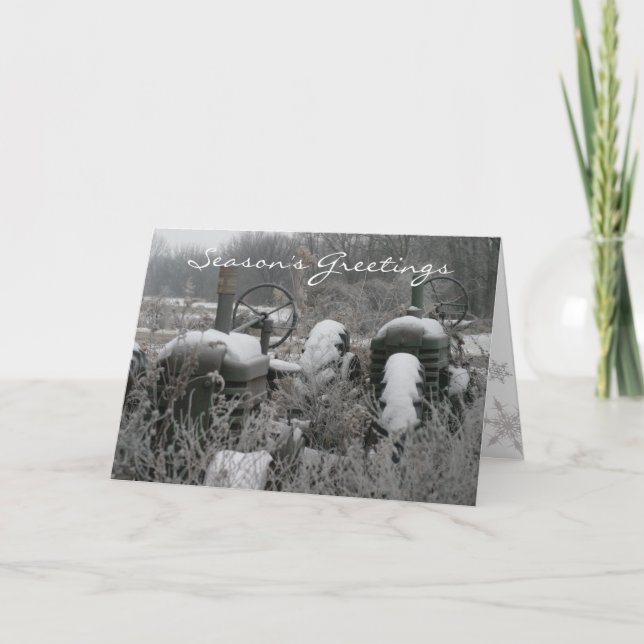 Tractor Season's Greetings Christmas Card (Front)