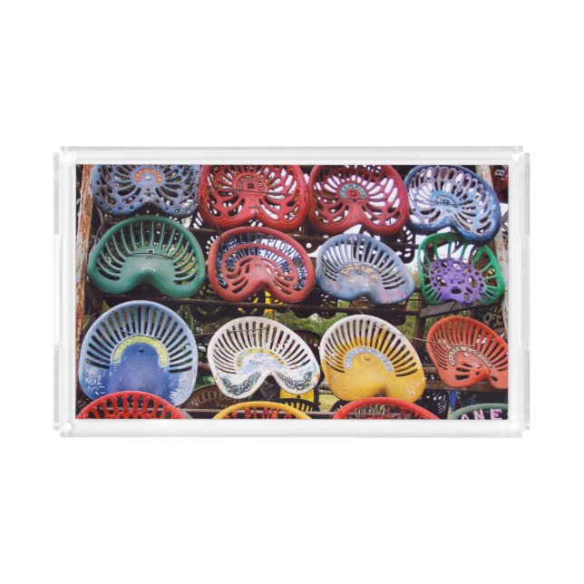 Tractor Seats at Tractor Show Acrylic Tray (Front)