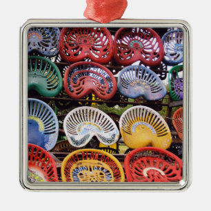 Tractor Seats at Tractor Show Metal Ornament