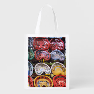 Tractor Seats at Tractor Show Reusable Grocery Bag