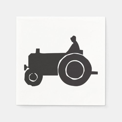 Tractor Silhouette Paper Napkins