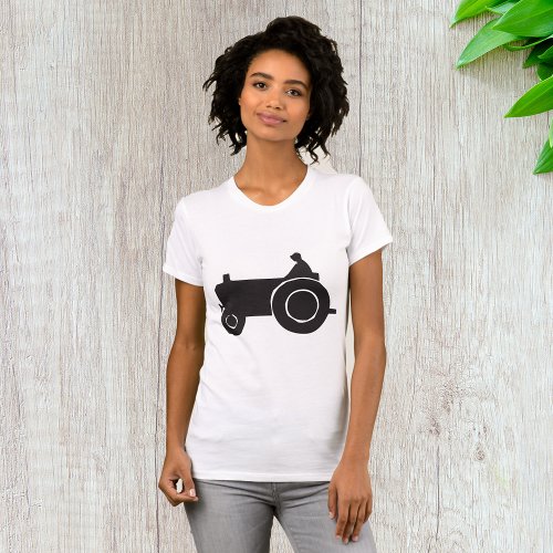 Tractor Silhouette Womens T_Shirt
