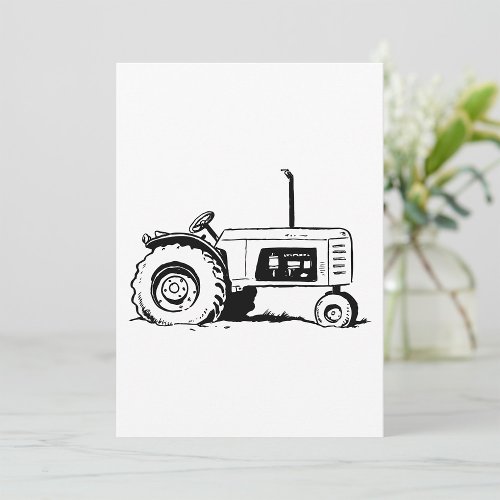 Tractor Sketch Invitation