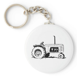 Tractor Sketch Keychain